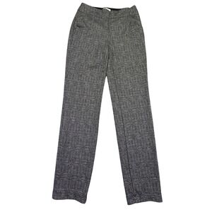 Max Studio Dress Pants Women's Small Glen Plaid Pull On Grey Brown Stretch‎